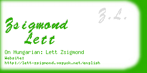 zsigmond lett business card